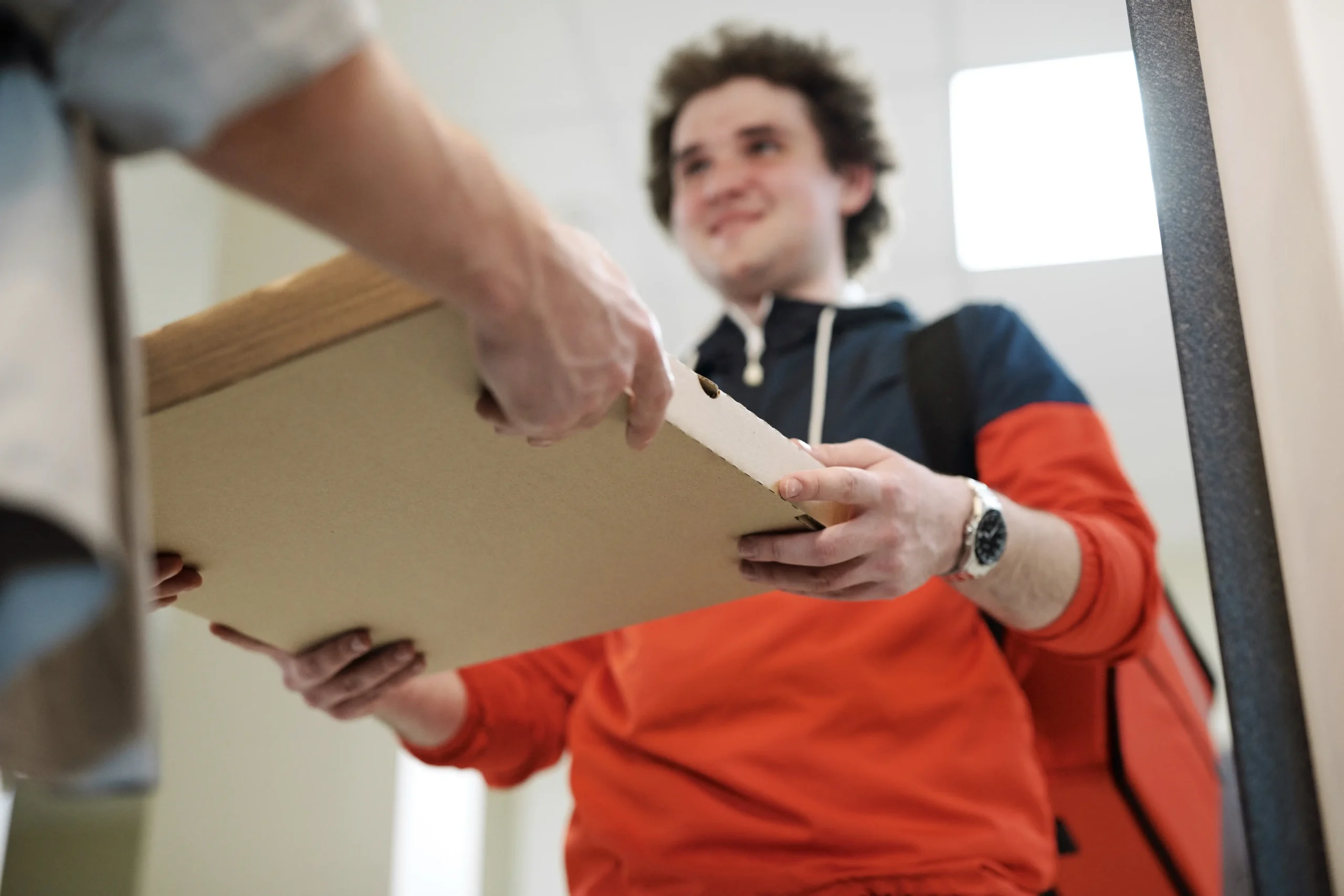 person delivering a package