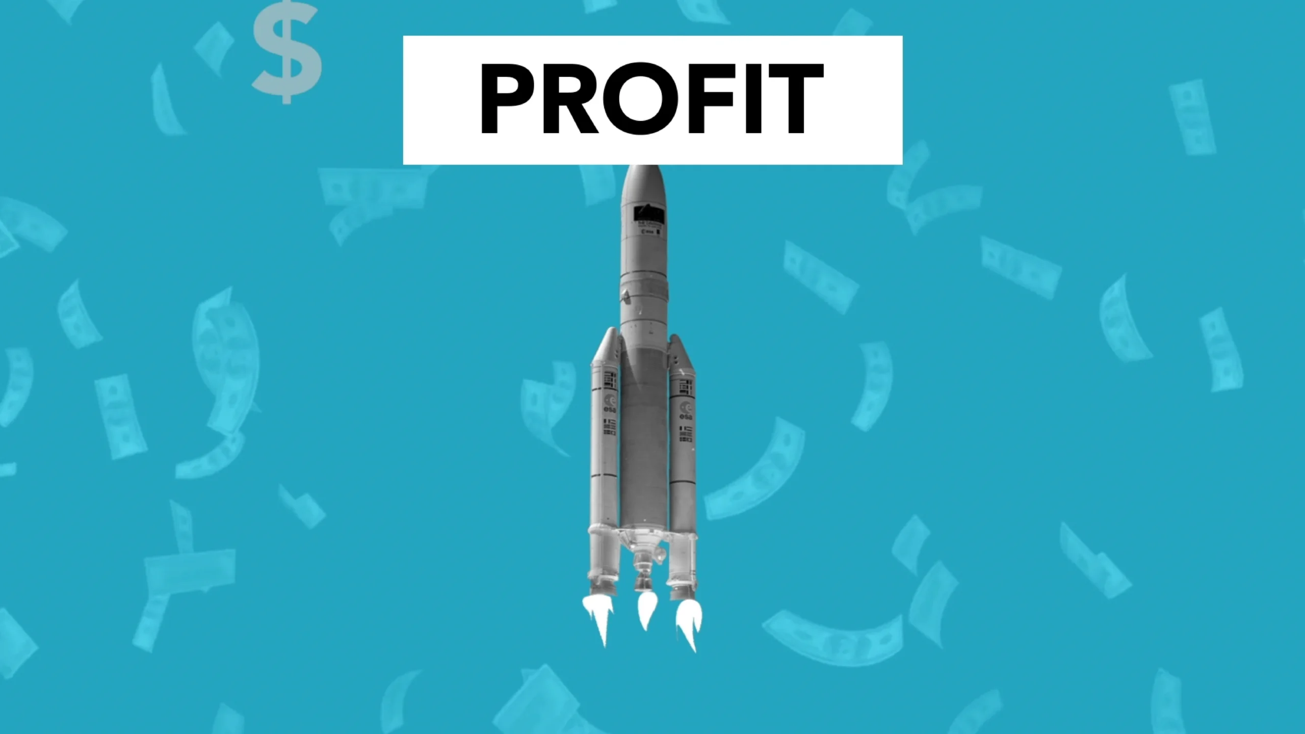 rocket with profit signage