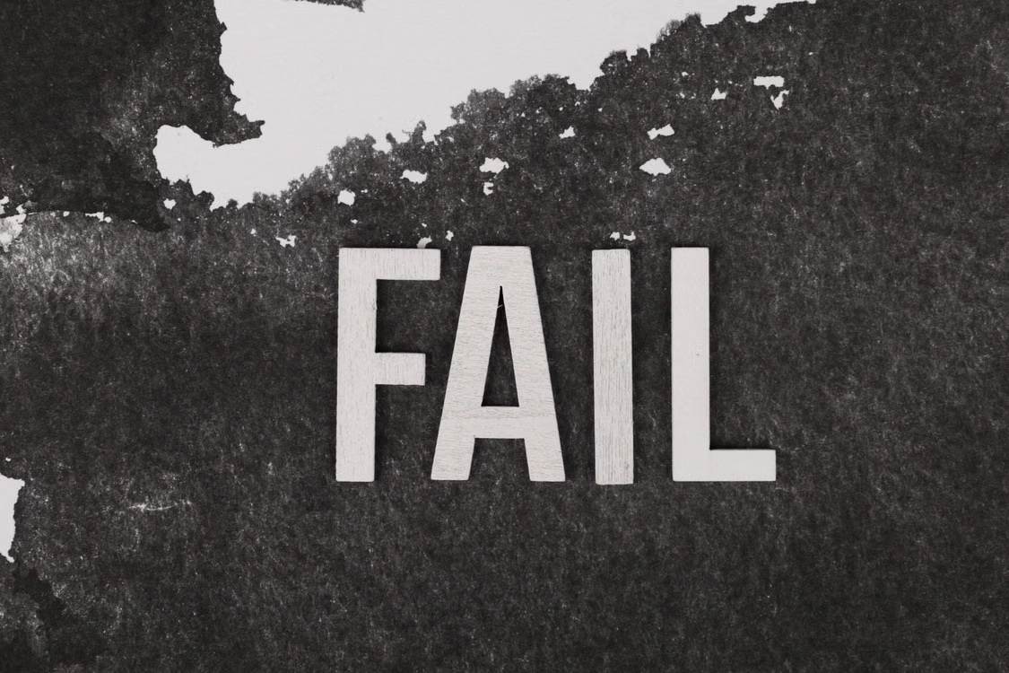 word FAIL written in white letters