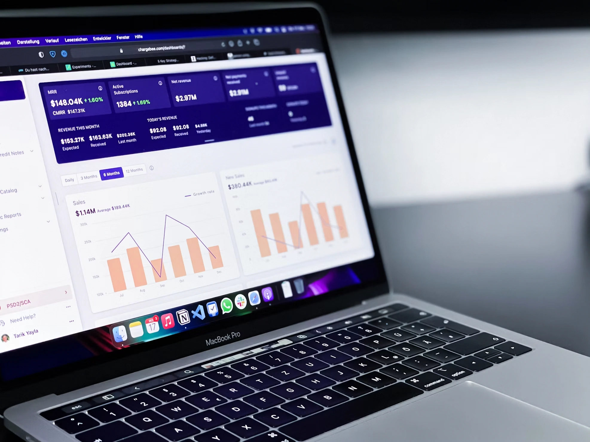 financial dashboard with revenue analytics