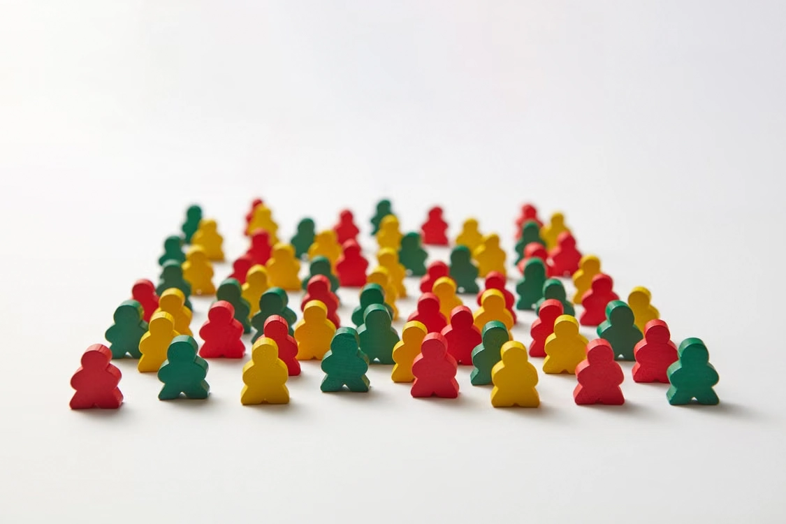 wooden figures placed